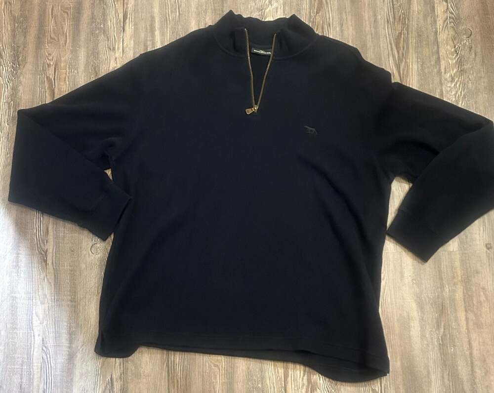 Rodd & Gunn 2XL Black Quarter Zip Pullover Sweater